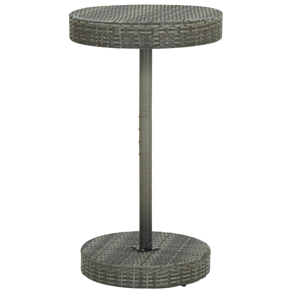 Set Bar da Giardino 3 pz con Cuscini in Polyrattan Grigio 3064765