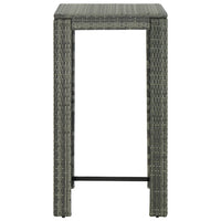 Set Bar da Giardino 3 pz con Cuscini in Polyrattan Grigio cod mxl 52675