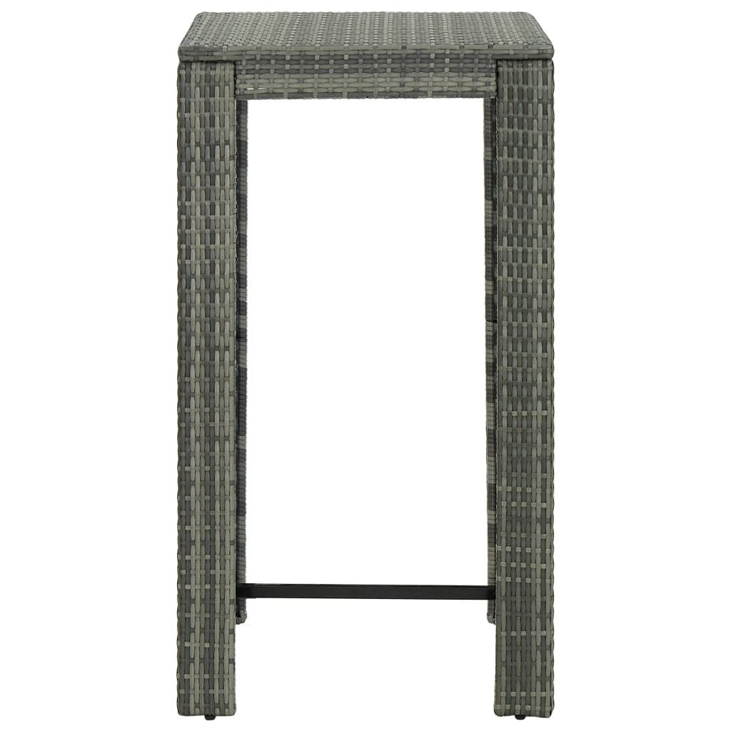 Set Bar da Giardino 3 pz con Cuscini in Polyrattan Grigio 3064776