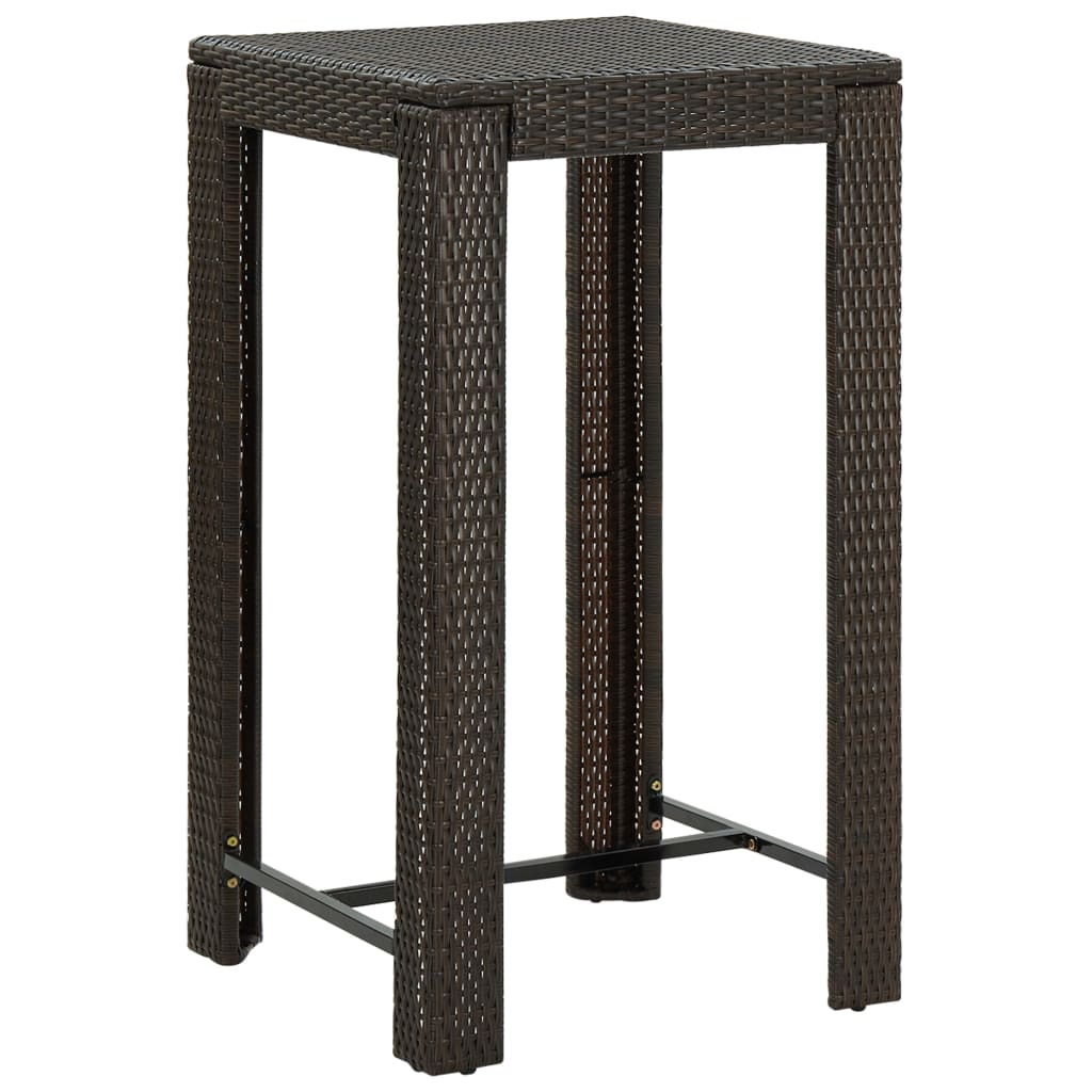 Set da Bar da Giardino 5 pz con Cuscini in Polyrattan Marrone cod mxl 43627