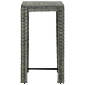 Set da Bar da Giardino 5 pz con Cuscini in Polyrattan Grigio cod mxl 44263