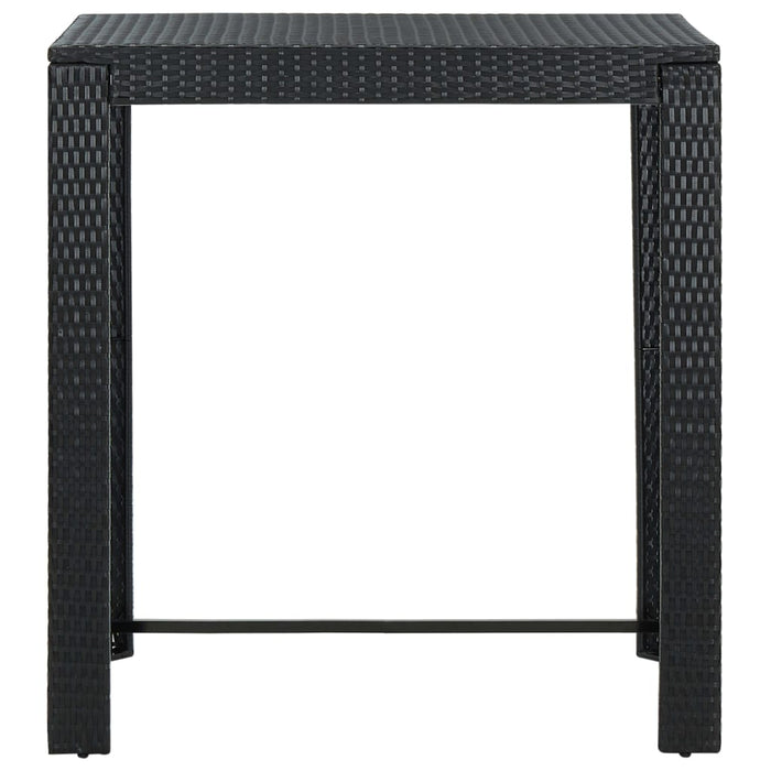 Set Bar da Giardino 5 pz con Cuscini Polyrattan Nero cod mxl 42928