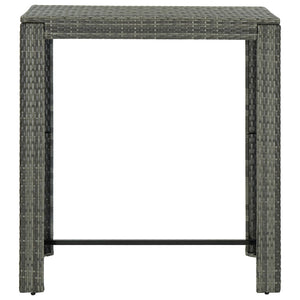 Set da Bar da Giardino 5 pz con Cuscini in Polyrattan Grigio cod mxl 53034