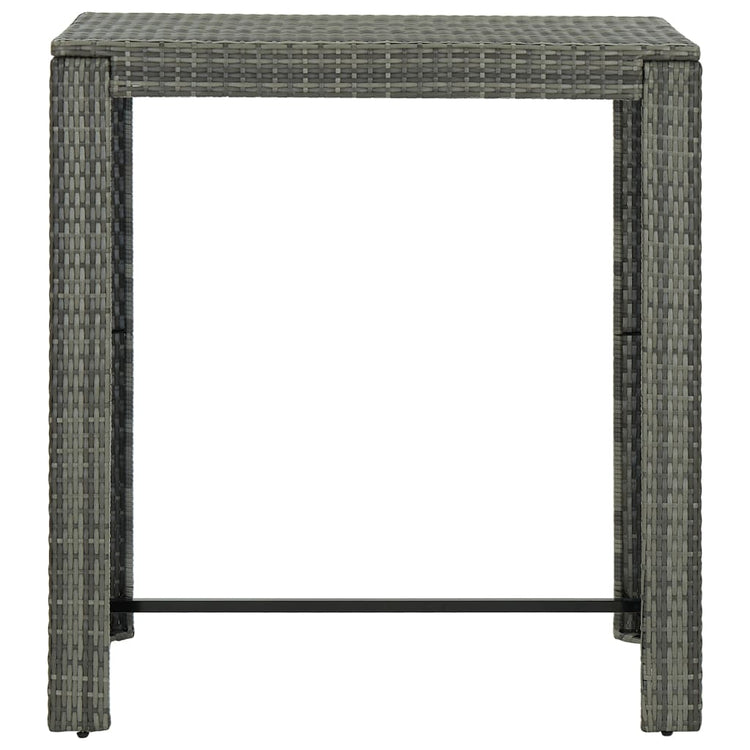 Set da Bar da Giardino 5 pz con Cuscini in Polyrattan Grigio cod mxl 53034