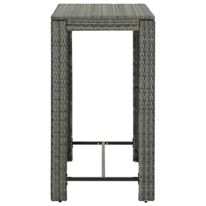 Set da Bar da Giardino 5 pz con Cuscini in Polyrattan Grigio cod mxl 53034