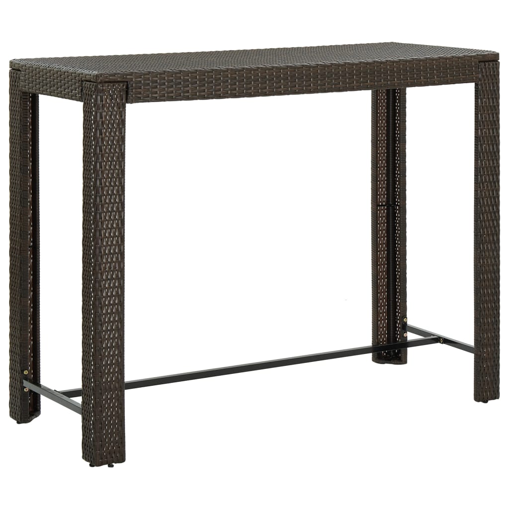 Set da Bar da Giardino 7 pz con Cuscini in Polyrattan Marrone cod mxl 32328