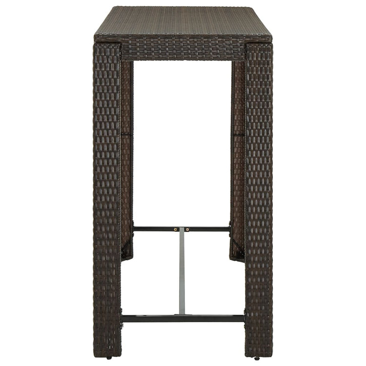 Set da Bar da Giardino 7 pz con Cuscini in Polyrattan Marrone cod mxl 32328