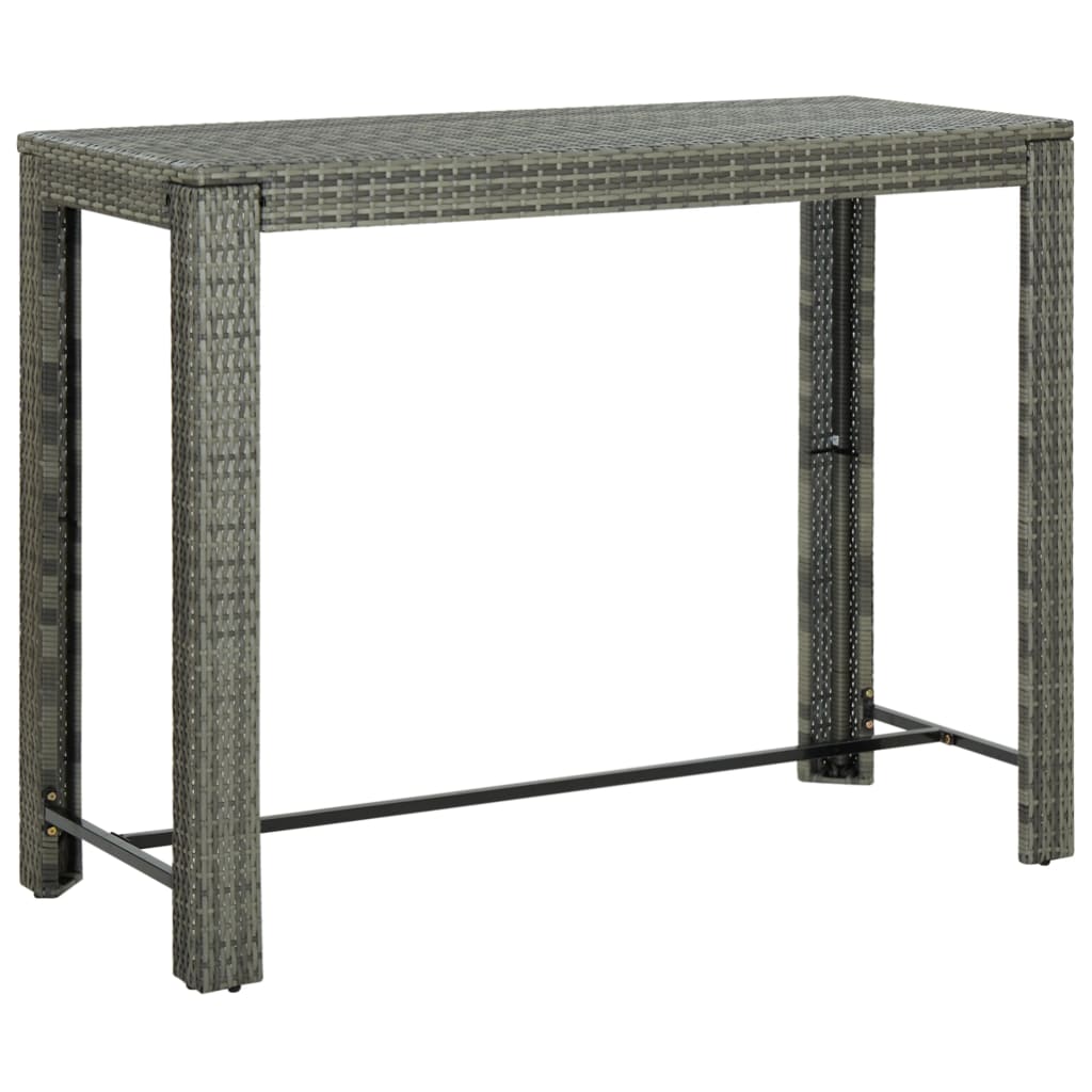 Set da Bar da Giardino 9 pz con Cuscini in Polyrattan Grigio 3064791