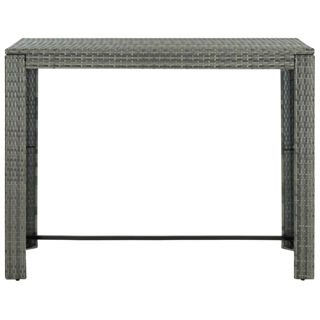 Set da Bar da Giardino 9 pz con Cuscini in Polyrattan Grigio 3064791