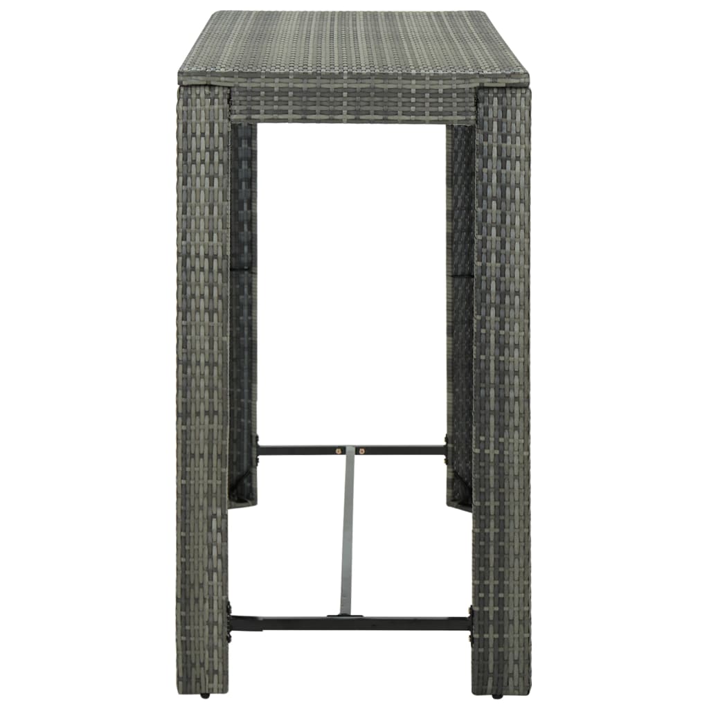 Set da Bar da Giardino 9 pz con Cuscini in Polyrattan Grigio 3064791