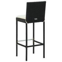 Set Bar da Giardino 3 pz con Cuscini Polyrattan Nero 3064792