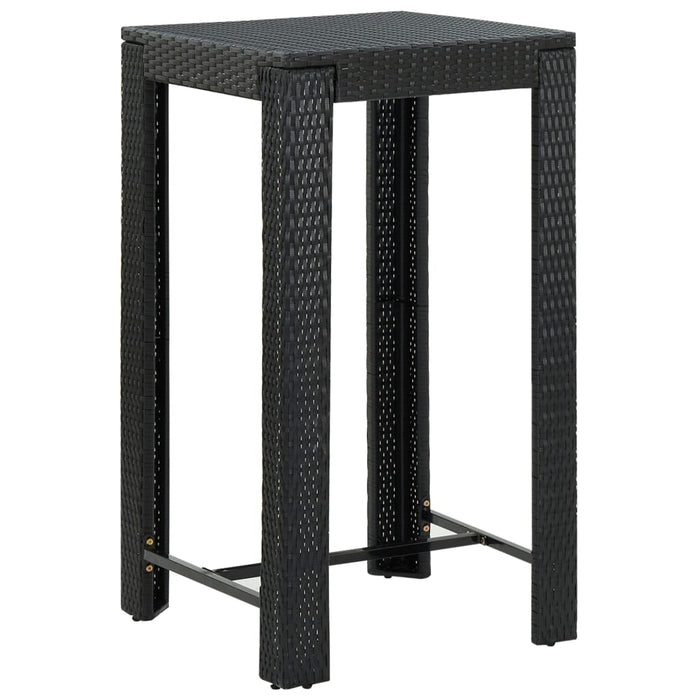 Set Bar da Giardino 3 pz con Cuscini Polyrattan Nero 3064792