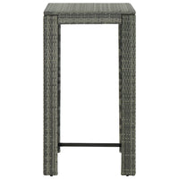 Set Bar da Giardino 3 pz con Cuscini in Polyrattan Grigio 3064793