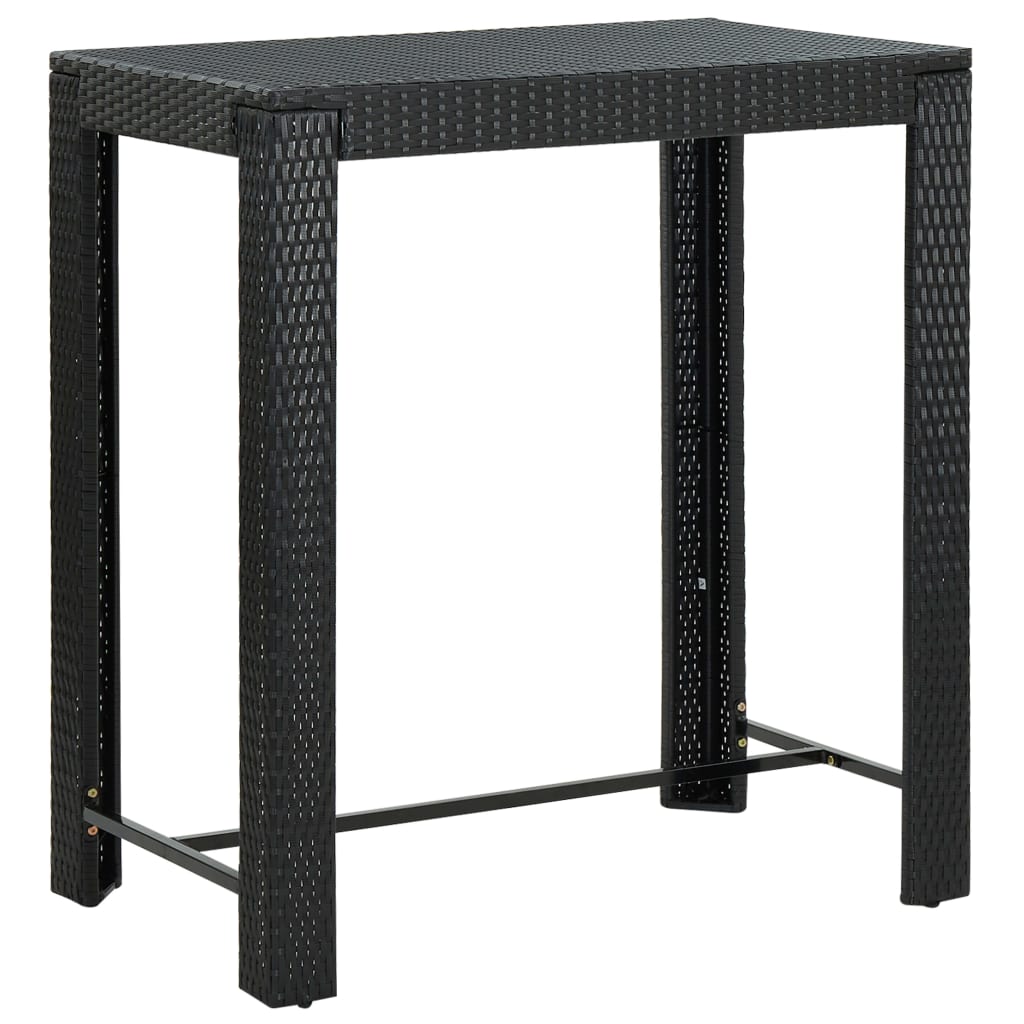 Set Bar da Giardino 5 pz con Cuscini Polyrattan Nero 3064796