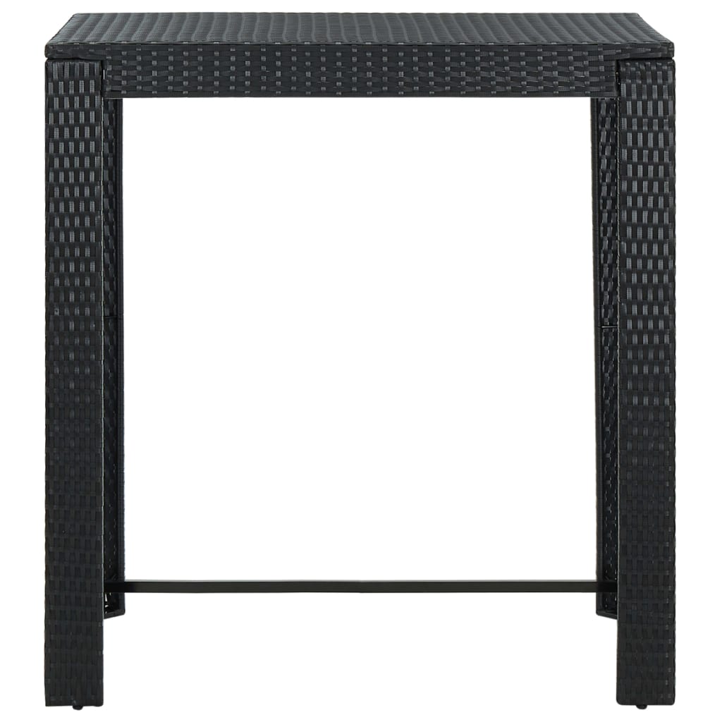 Set Bar da Giardino 5 pz con Cuscini Polyrattan Nero cod mxl 43136