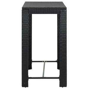 Set Bar da Giardino 5 pz con Cuscini Polyrattan Nero 3064796