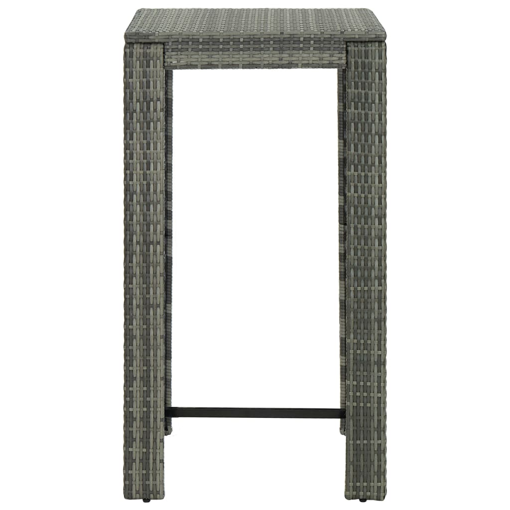 Set Bar da Giardino 3 pz con Braccioli in Polyrattan Grigio cod mxl 45247