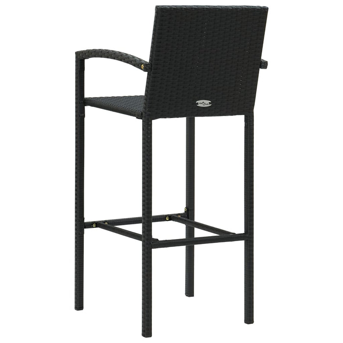 Set Bar da Giardino 5 pz con Braccioli in Polyrattan Nero 3064811