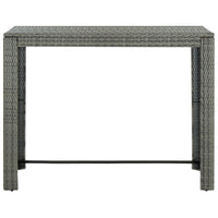 Set Bar da Giardino 7 pz con Braccioli in Polyrattan Grigio