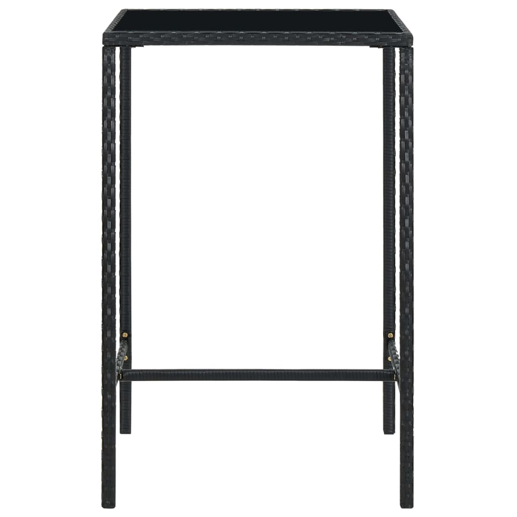 Set Bar da Giardino 3 pz con Cuscini Polyrattan Nero