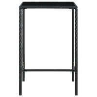 Set Bar da Giardino 3 pz con Cuscini Polyrattan Nero