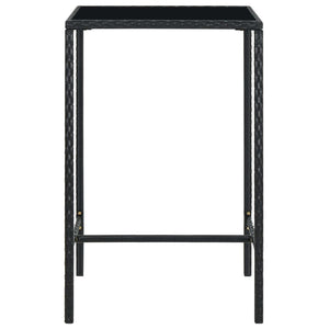 Set Bar da Giardino 3 pz con Cuscini Polyrattan Nero