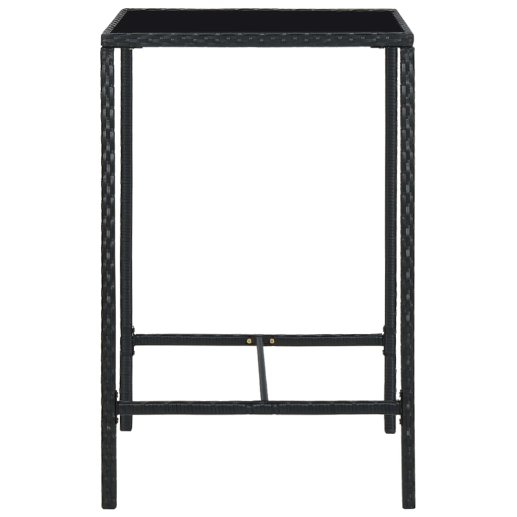 Set Bar da Giardino 3 pz con Cuscini Polyrattan Nero