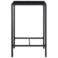 Set Bar da Giardino 3 pz con Cuscini Polyrattan Nero