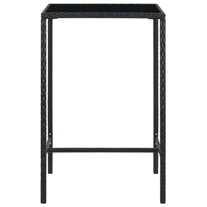 Set Bar da Giardino 5 pz con Cuscini in Polyrattan Nero 3064830