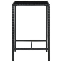 Set Bar da Giardino 5 pz con Cuscini in Polyrattan Nero 3064830