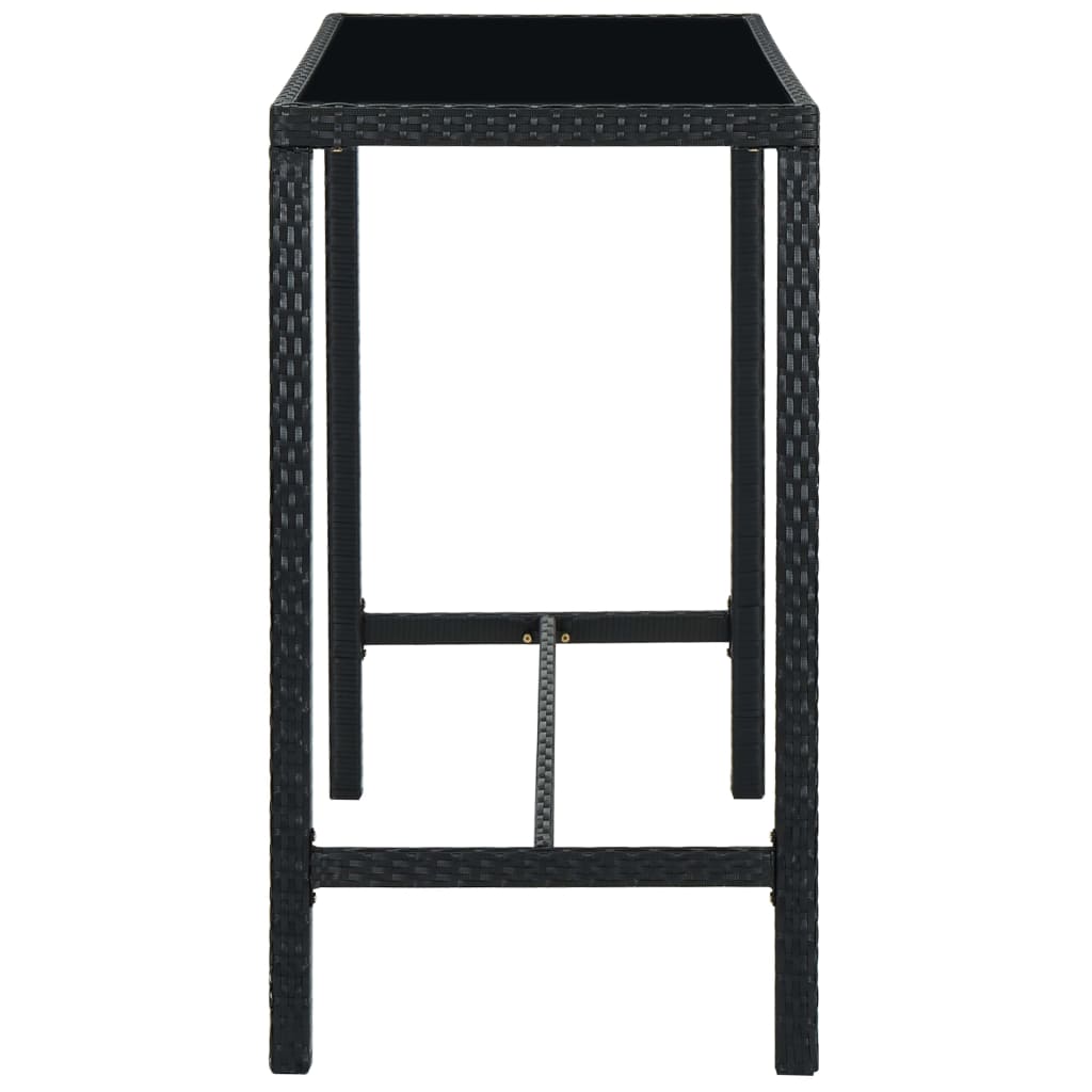 Set da Bar da Giardino 5 pz con Cuscini in Polyrattan Nero 3064832