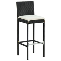 Set da Bar da Giardino 5 pz con Cuscini in Polyrattan Nero cod mxl 36171