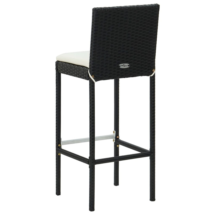 Set da Bar da Giardino 5 pz con Cuscini in Polyrattan Nero cod mxl 36171