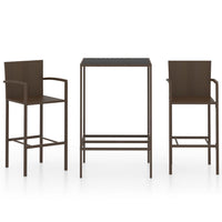 Set da Bar da Giardino 3 pz in Polyrattan Marrone cod mxl 40286