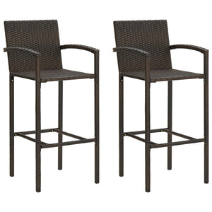 Set da Bar da Giardino 3 pz in Polyrattan Marrone cod mxl 40286