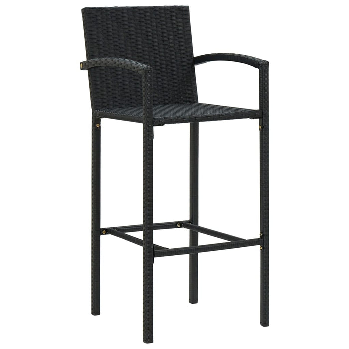 Set Bar da Giardino 3 pz in Polyrattan Nero 3064837