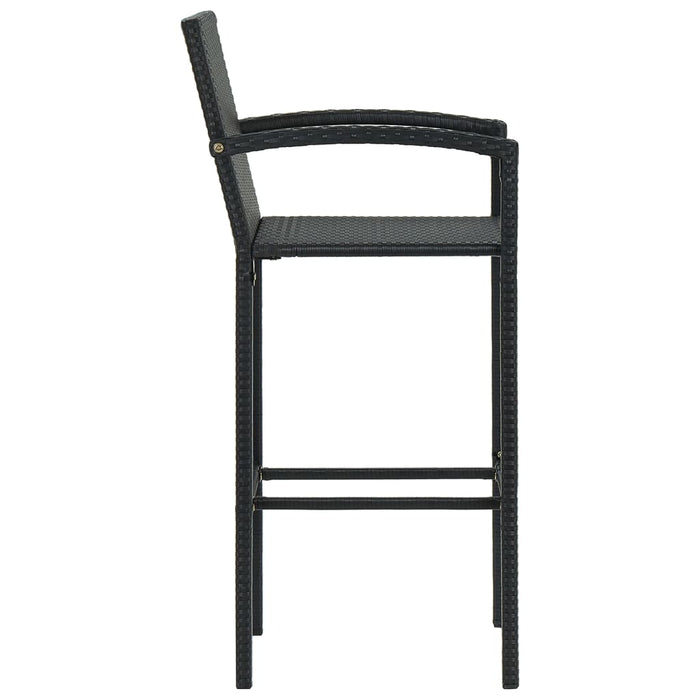 Set Bar da Giardino 3 pz in Polyrattan Nero 3064837