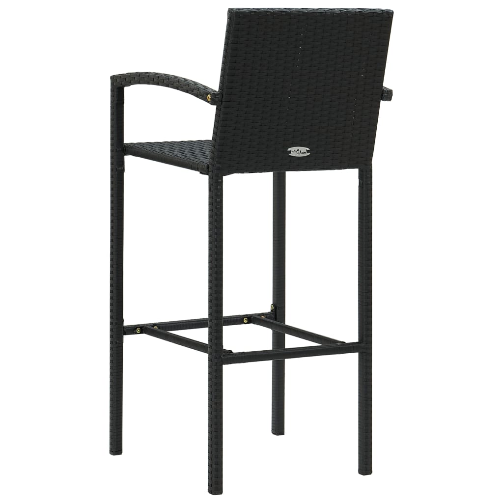 Set da Bar da Giardino 5 pz in Polyrattan Nero cod mxl 40291