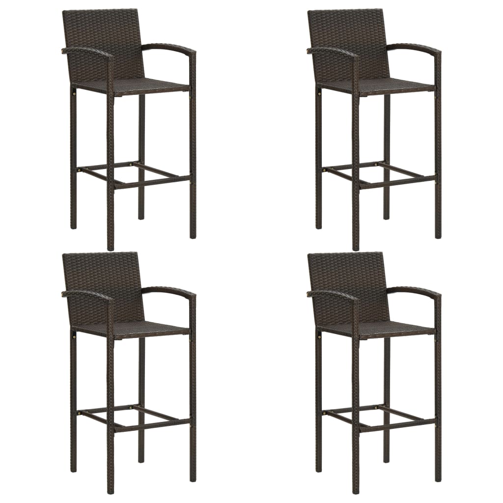 Set da Bar da Giardino 5 pz in Polyrattan Marrone cod mxl 37763