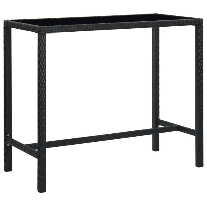 Set da Bar da Giardino 7 pz in Polyrattan Nero cod mxl 40298