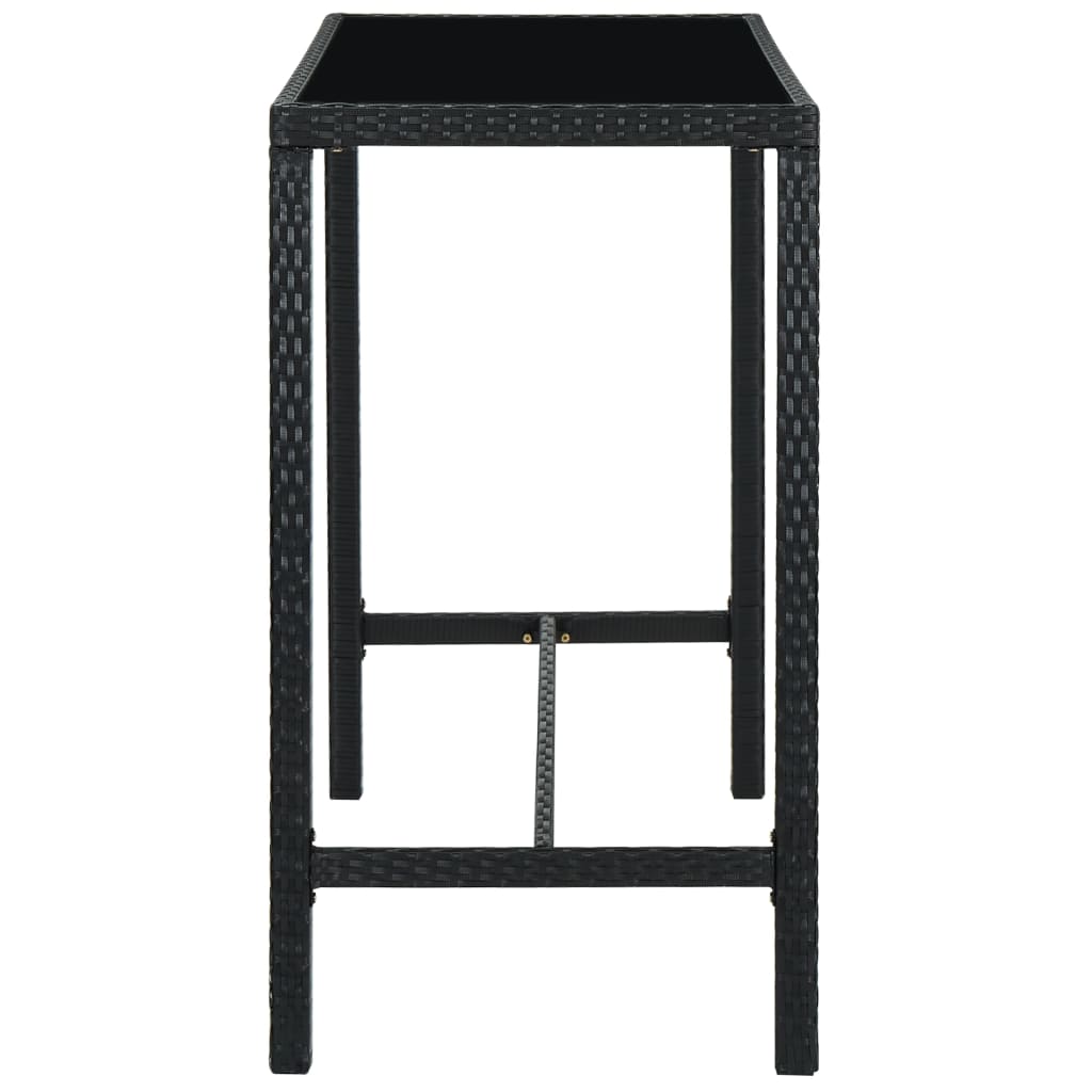 Set da Bar da Giardino 7 pz in Polyrattan Nero cod mxl 40298