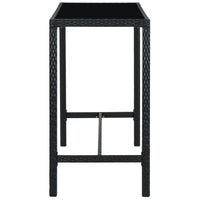 Set da Bar da Giardino 7 pz in Polyrattan Nero cod mxl 40298