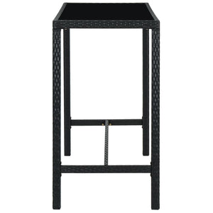 Set da Bar da Giardino 7 pz in Polyrattan Nero cod mxl 40298