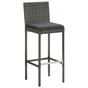 Set da Bar da Giardino 5 pz con Cuscini in Polyrattan Grigio 3064861