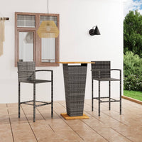 Set Bar da Giardino 3 pz Grigio 3064865