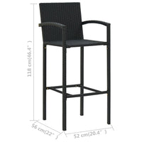 Set Bar da Giardino 3 pz Nero 3064886