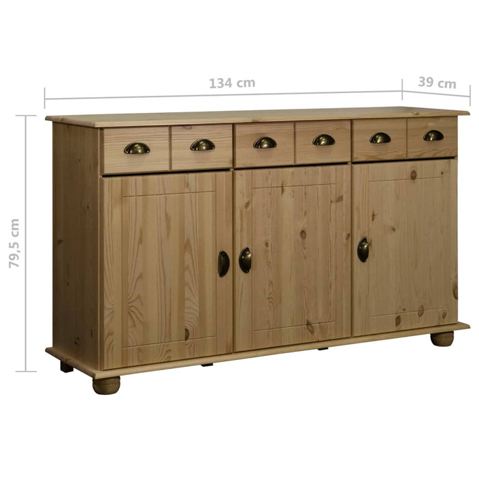 Credenza 134x39x79,5 cm in Legno Massello di Pino 325538