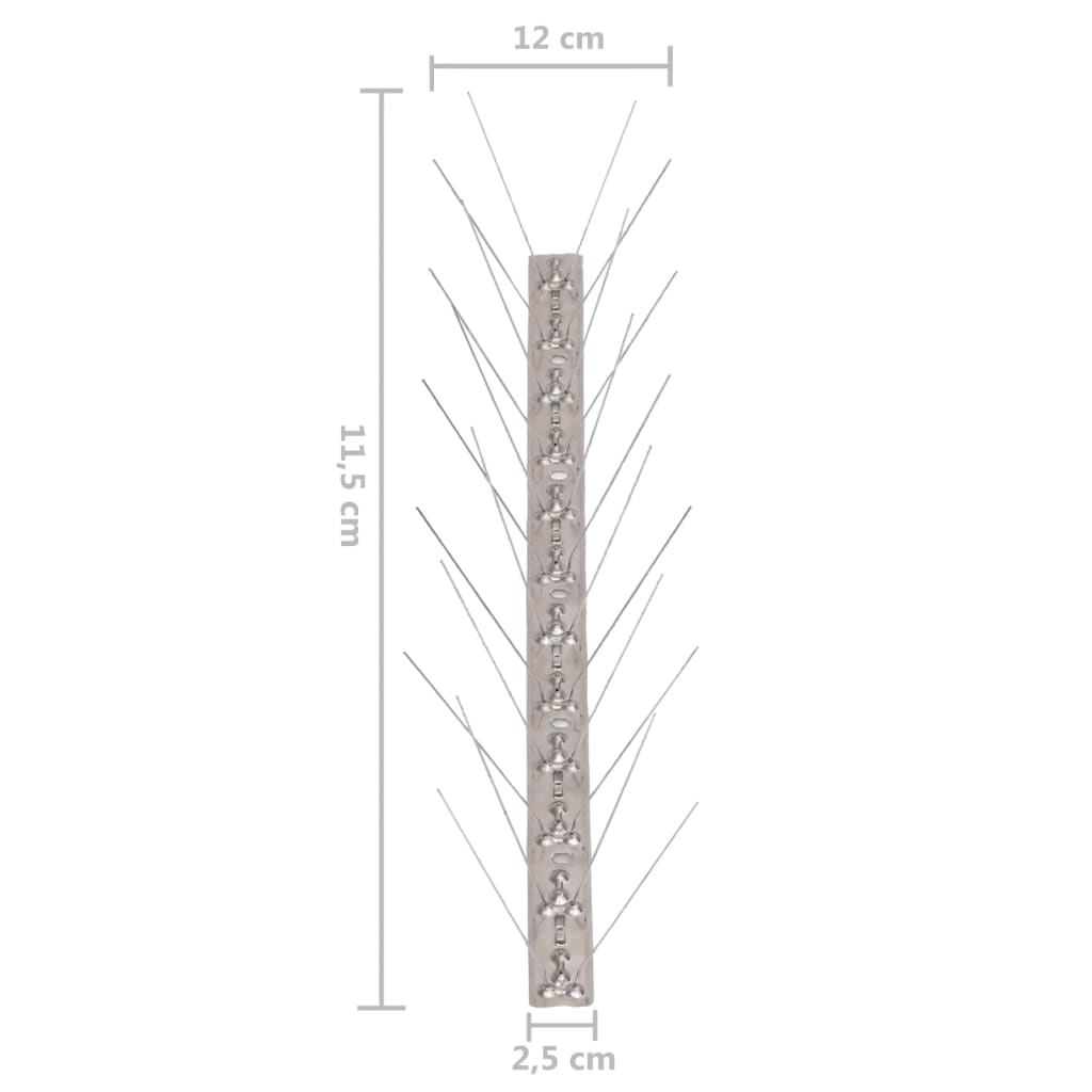 Set Dissuasori per Uccelli e Piccioni 20 pz Acciaio 4 File 10 m cod mxl 61889