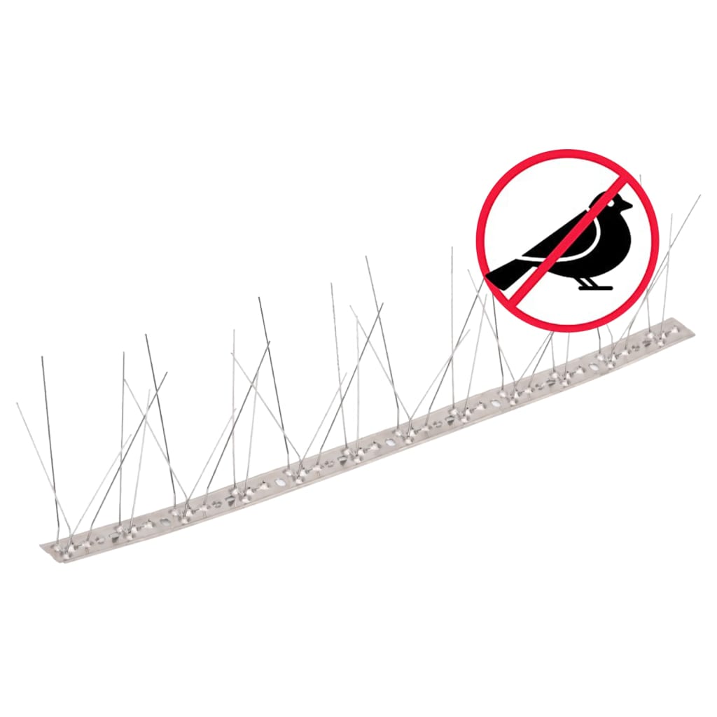 Set Dissuasori per Uccelli e Piccioni 20 pz Acciaio 5 File 10 m 149133