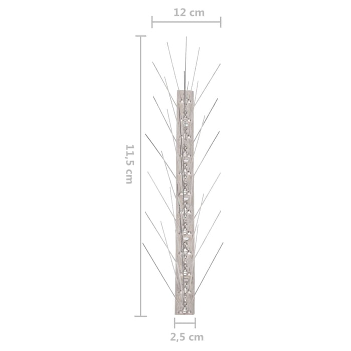 Set Dissuasori per Uccelli e Piccioni 20 pz Acciaio 5 File 10 m cod mxl 61890